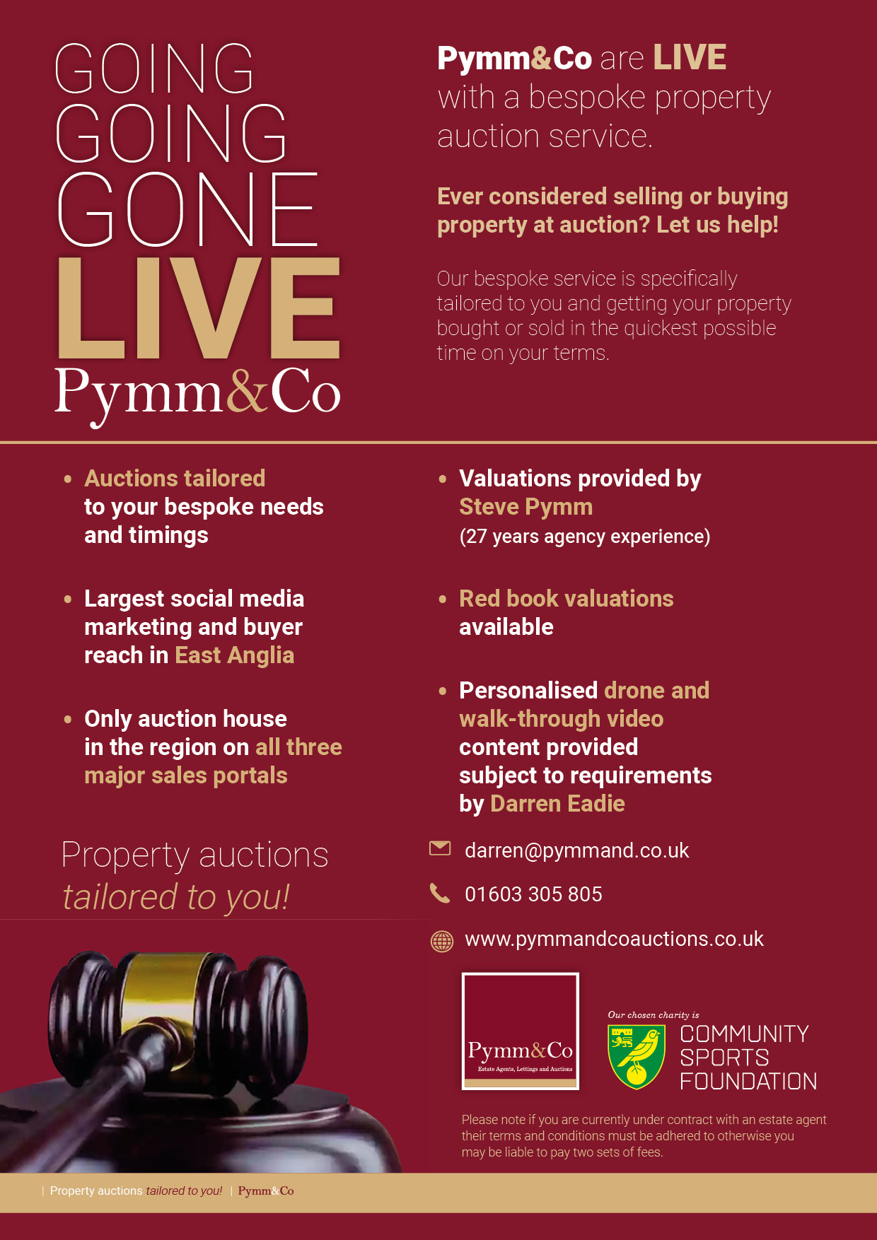 The Pymm & Co Auctions service is specifically designed and tailored to your individual requirements.